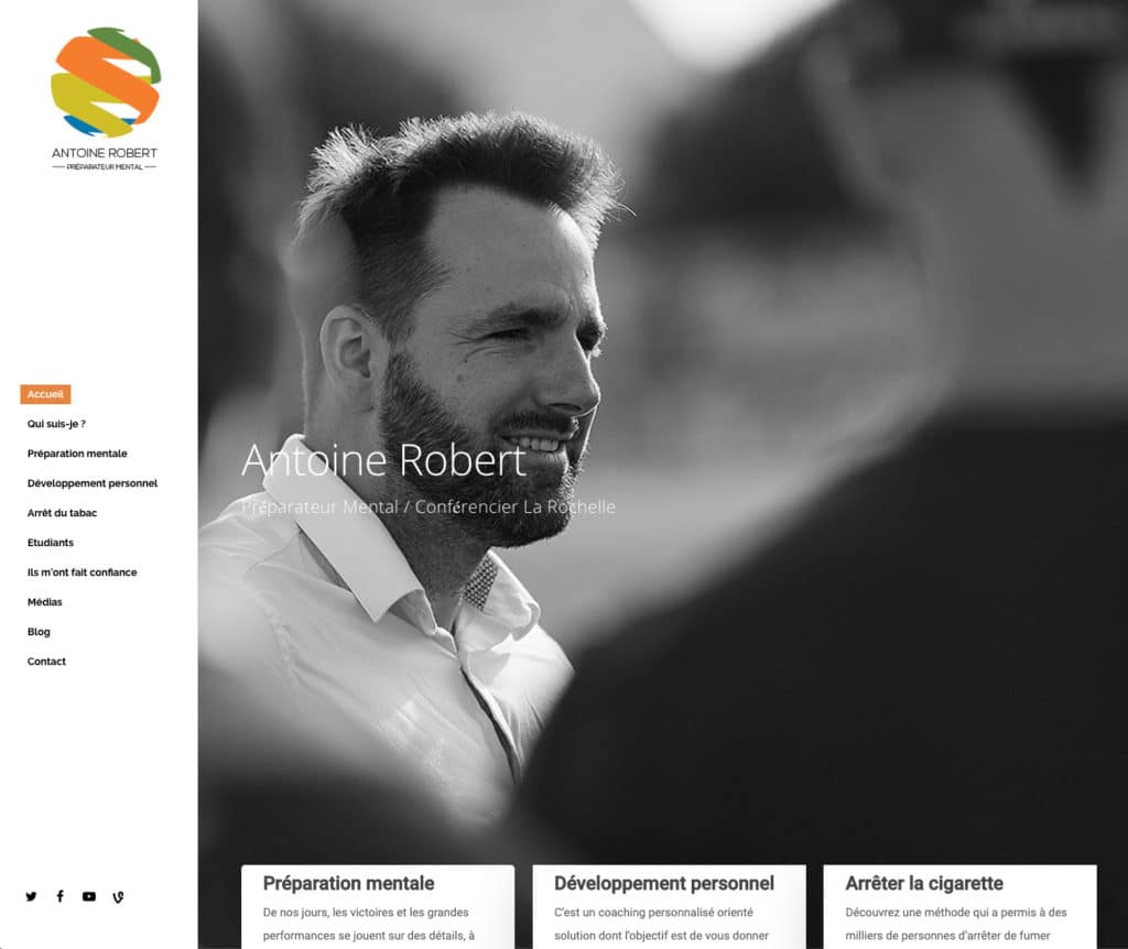 Création site internet Antoine Robert – Préparateur mental à La Rochelle