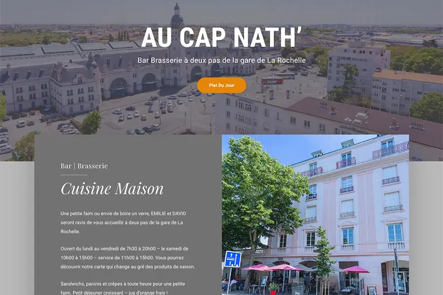 Site internet pour le Cap Nath’ – Bar brasserie | Gare de La Rochelle