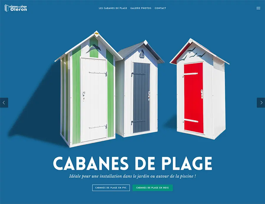 Nouveau site internet : cabanes de plage oléron