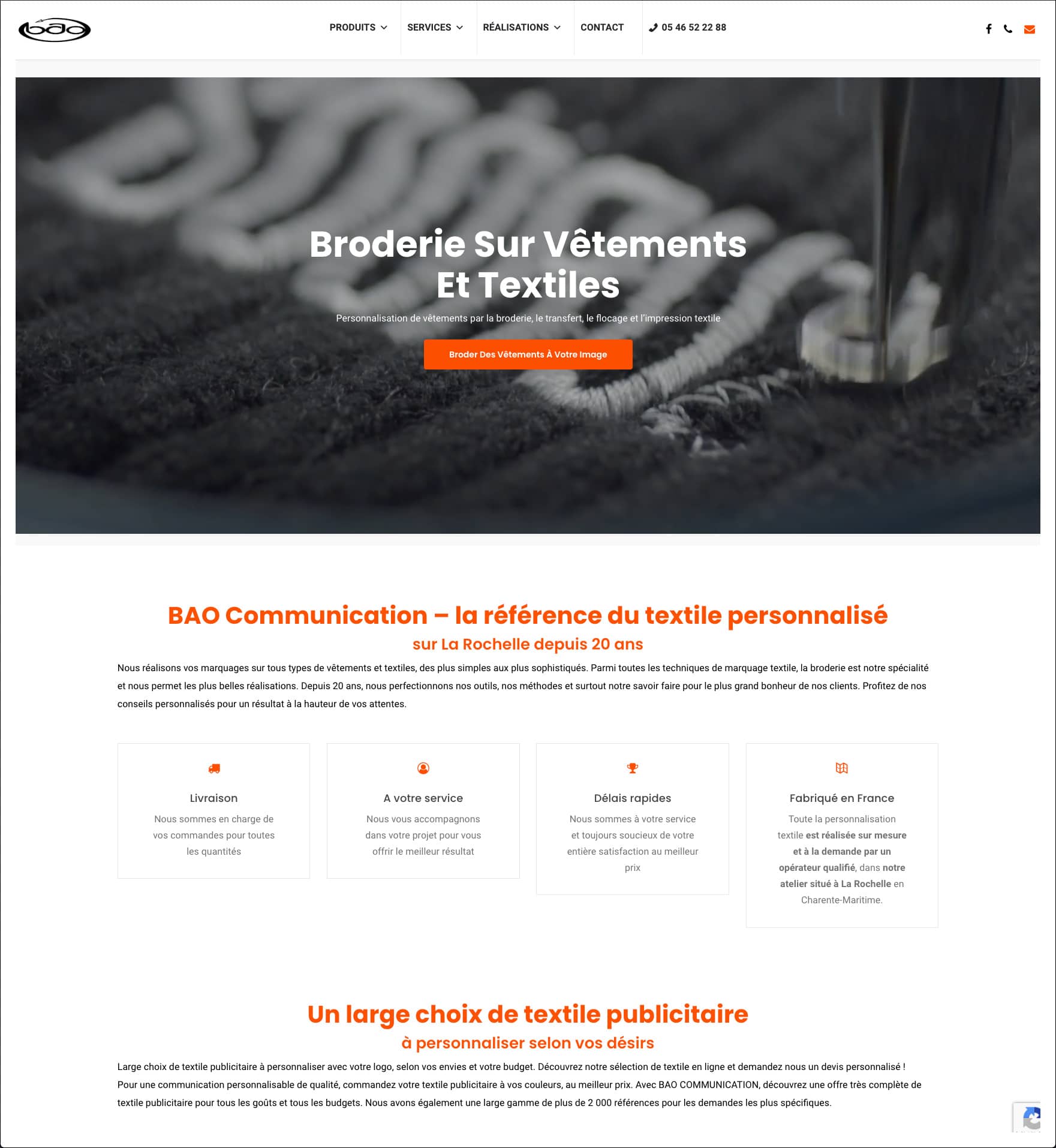 Nouveau site internet pour BAO COMMUNICATION – la référence du textile personnalisé à La Rochelle