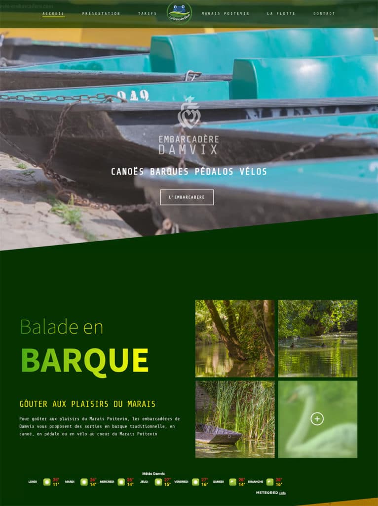 Création site internet Balades en barques dans le Marais Poitevin