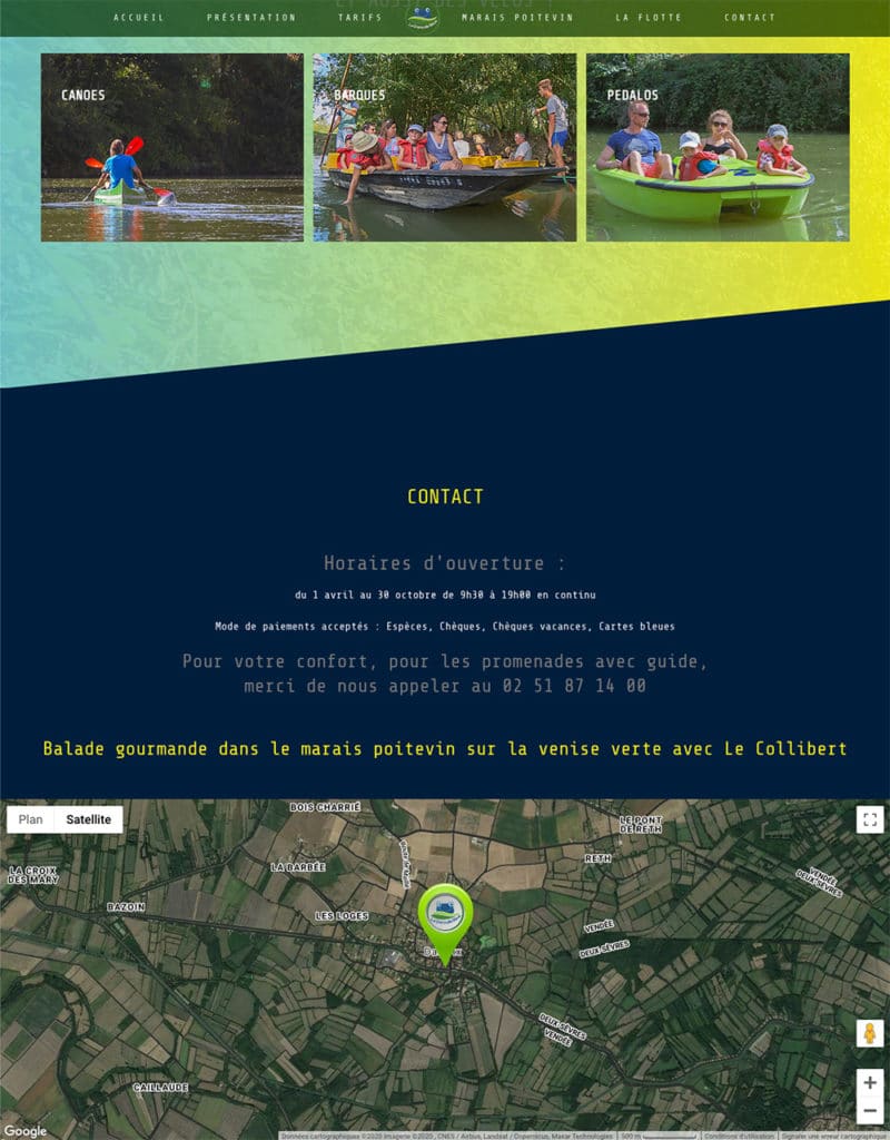 Création site internet Balades en barques dans le Marais Poitevin