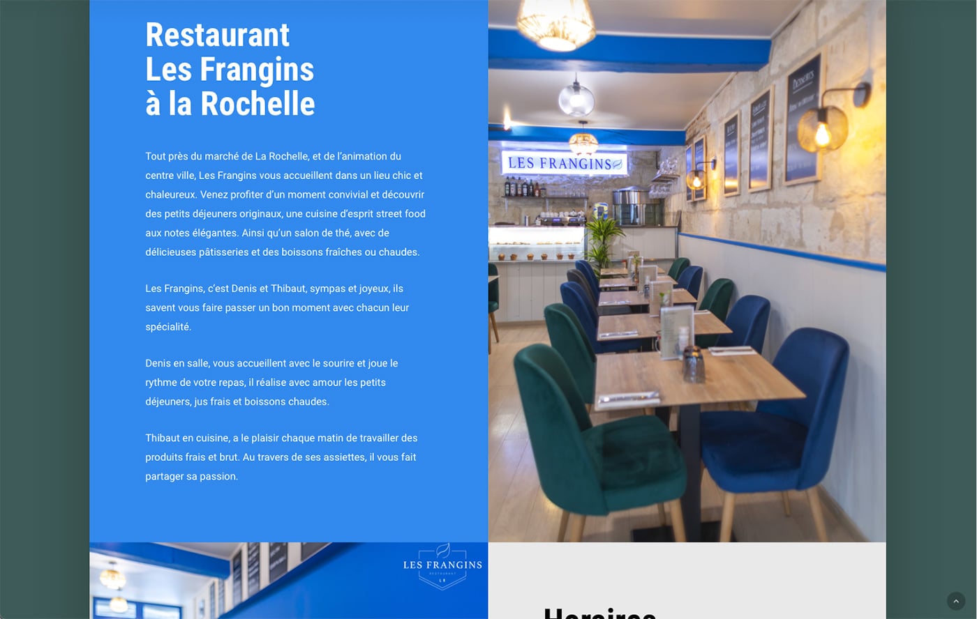 Création du site Internet WordPress du Restaurant Les Frangins à La Rochelle : Votre nouvelle adresse food à La Rochelle.