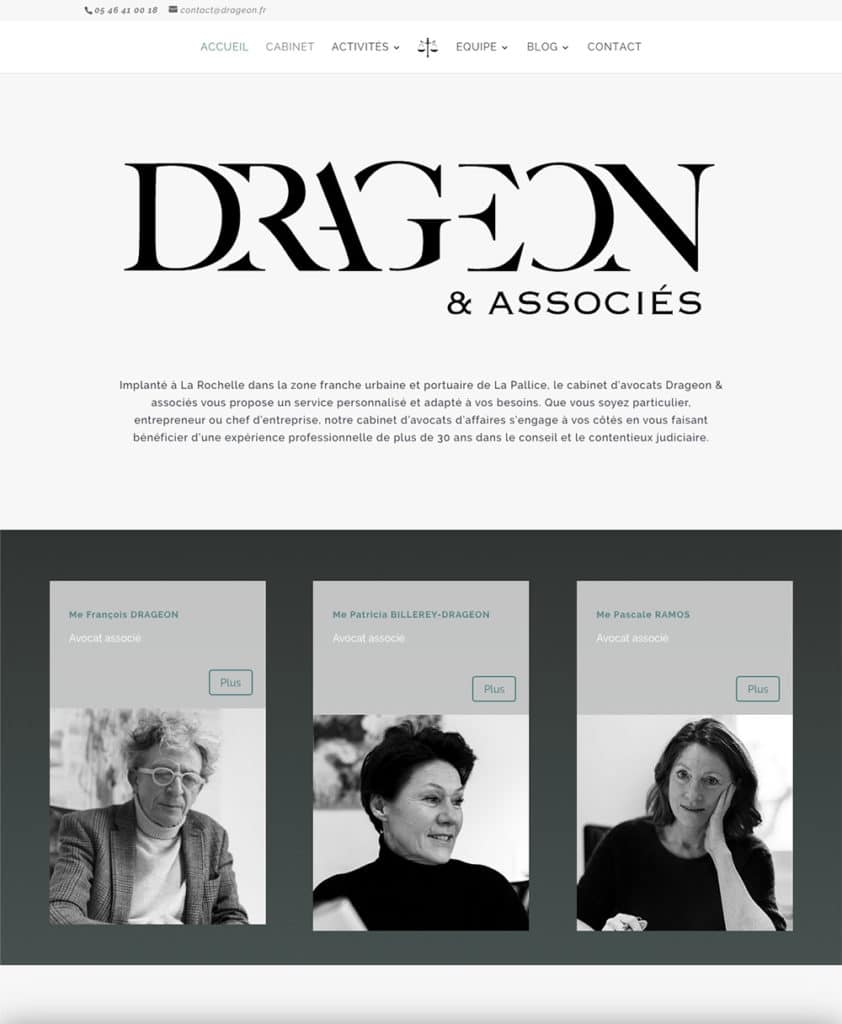 création site internet cabinet d'avocats Drageon et Associés à La Rochelle