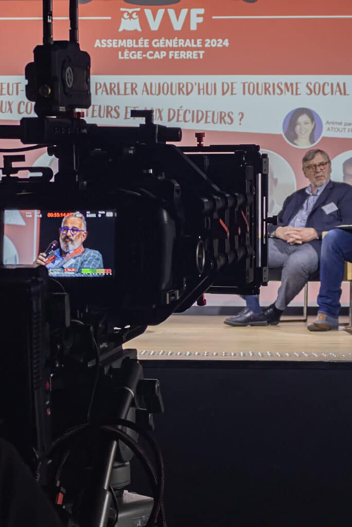 L'Assemblée Générale de VVF s'est déroulée les 30 et 31 mai dans le village de Lége-Cap-Ferret. JKDESIGN à réaliser la captation des deux tables rondes organisées pour discuter de l’avenir du tourisme social, durable et économique.